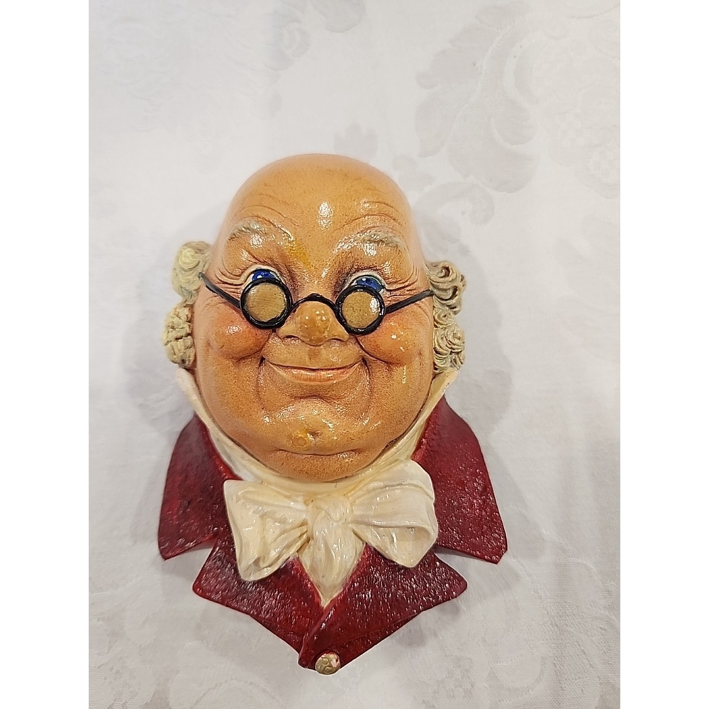 Bossons England Mr Pickwick Chalkware Head 1964 Vintage